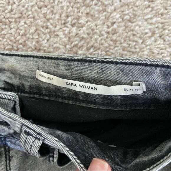 Zara Gray Acid Washed Denim Jeans - Picture 4 of 4